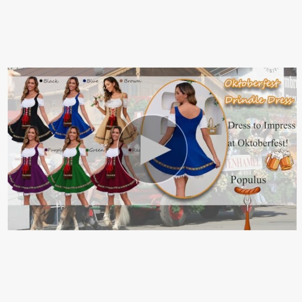 German Traditional Bavarian Outfit Costume Dress for Oktoberfest Size XL NWOT - Picture 3 of 11